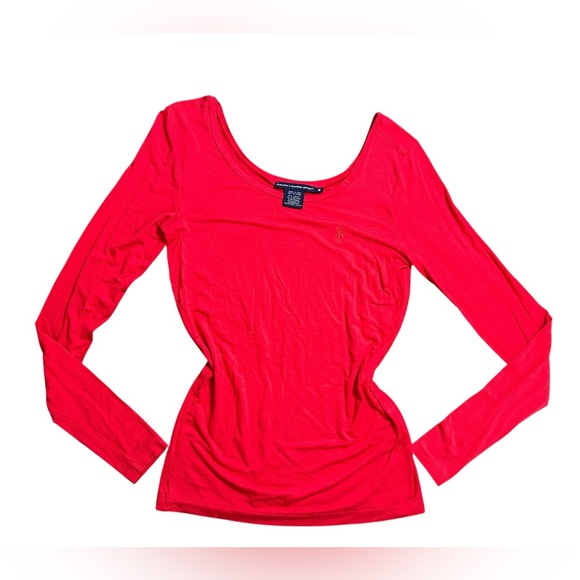 Ralph Lauren Tops - Ralph Lauren Sport Red Long Sleeve Scoop Neck Top Women’s Medium